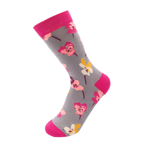 Sanau - Fiolas | Miss Sparrow Socks - Violas Grey