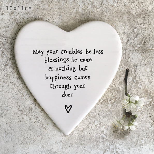 Mat Diod Porslen | Porcelain Coaster - May Your Troubles Be Less