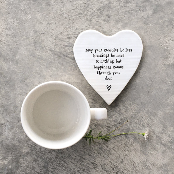 Mat Diod Porslen | Porcelain Coaster - May Your Troubles Be Less