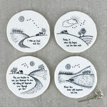 Mat Diod Porslen | Porcelain Coaster - Bless this home with happiness and love