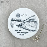 Mat Diod Porslen | Porcelain Coaster - Bless this home with happiness and love