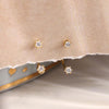 Clustdlysau Crisial Dwbl - Aur | Golden Lobe Hugger Double Crystal Earrings