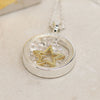 Cadwen Seren Aur a Crisialau | Gold Star and Crystals Necklace