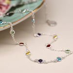 Cadwen Crisialau Lliwgar | Multicoloured Cezel Crystals Necklace