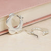 Clustdlysau Cylch Blodau Retro - Arian | Retro Flower Earrings - Silver Plated