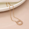 Cadwen Crisialau Cylch Lliw Aur | Gold Plated Crystal Inset Circle Necklace