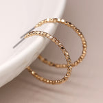 Clustdlysau Cylch - Lliw Aur | Hoop Earrings - Faux Gold