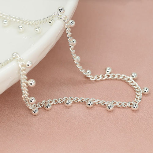 Cadwen Gleiniau Bychain - Arian | Many Beads Necklace - Silver Plate