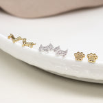 Set o Dri Clustdlysau Styd - Cŵn | Triple Stud Earring Set - Dogs & Paws