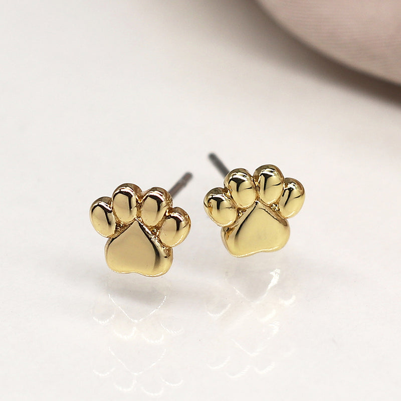 Set o Dri Clustdlysau Styd - Cŵn | Triple Stud Earring Set - Dogs & Paws
