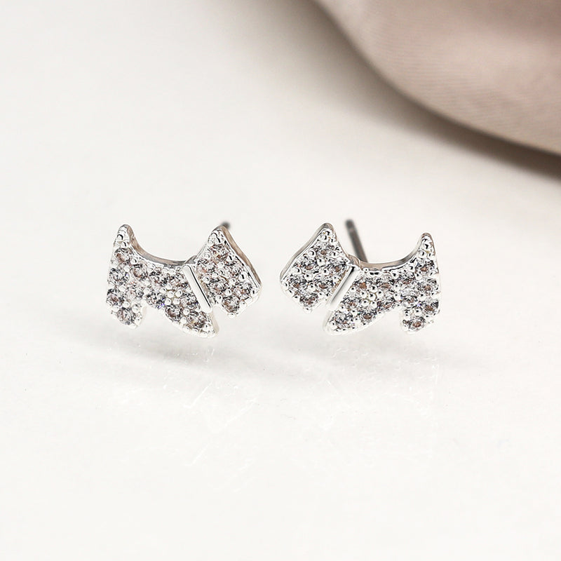 Set o Dri Clustdlysau Styd - Cŵn | Triple Stud Earring Set - Dogs & Paws