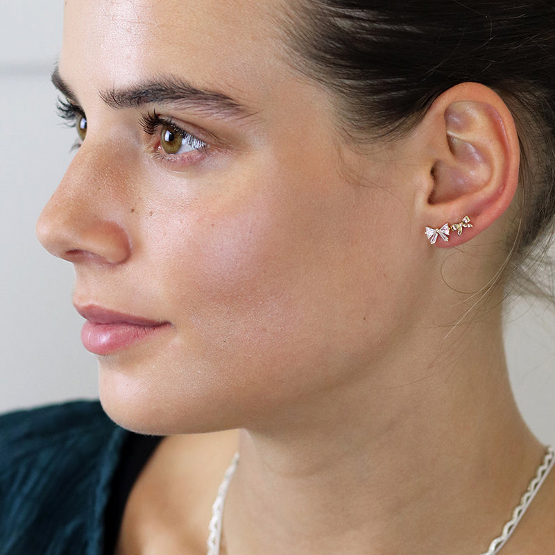 Set o Ddau Clustdlysau | Double Earring Set - Bows