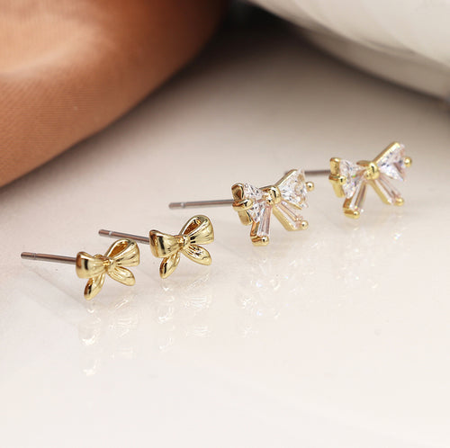 Set o Ddau Clustdlysau | Double Earring Set - Bows