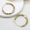 Clustdlysau Perlog - Lliw Aur a Phastel | Earrings with Pearls - Gold Coloured and Pastel
