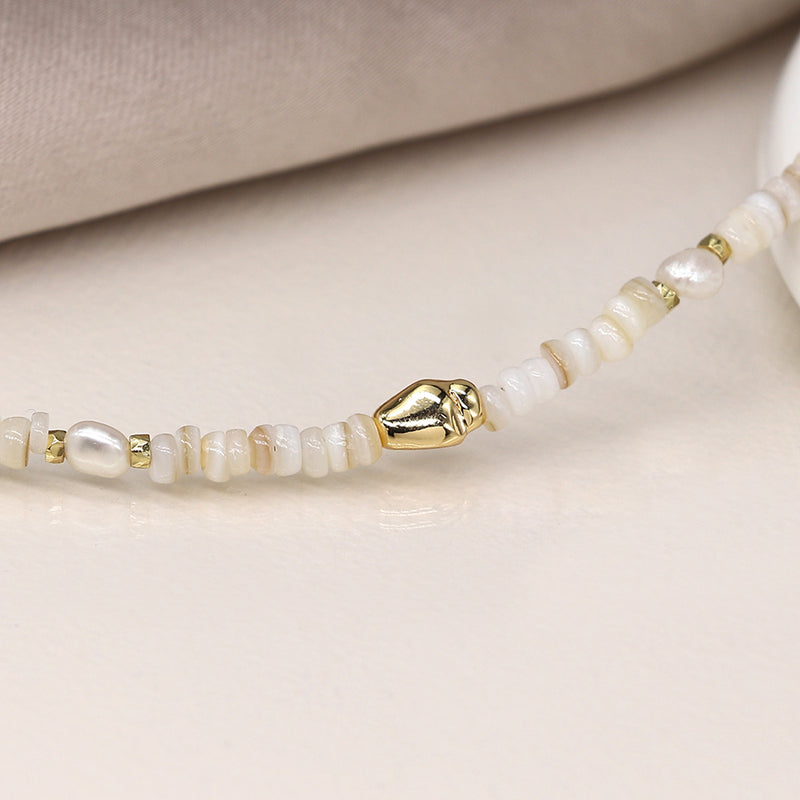 Breichled Un Llinyn Hadau Perlog  | Seed Pearl Single Strand Bracelet