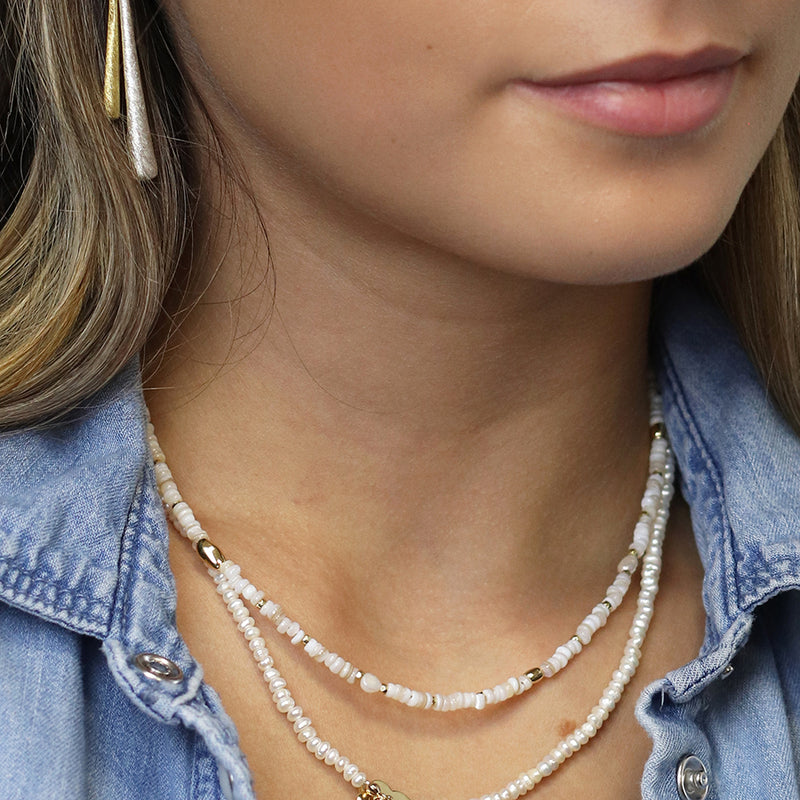 Cadwen Un Llinyn Hadau Perlog  | Seed Pearl Single Strand Necklace