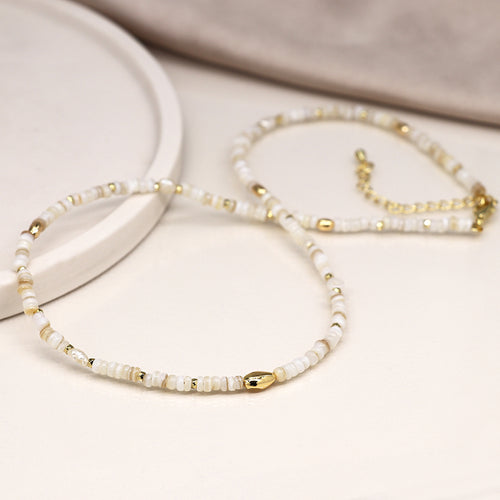 Cadwen Un Llinyn Hadau Perlog  | Seed Pearl Single Strand Necklace