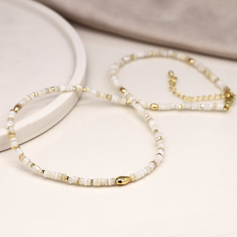 Cadwen Un Llinyn Hadau Perlog  | Seed Pearl Single Strand Necklace
