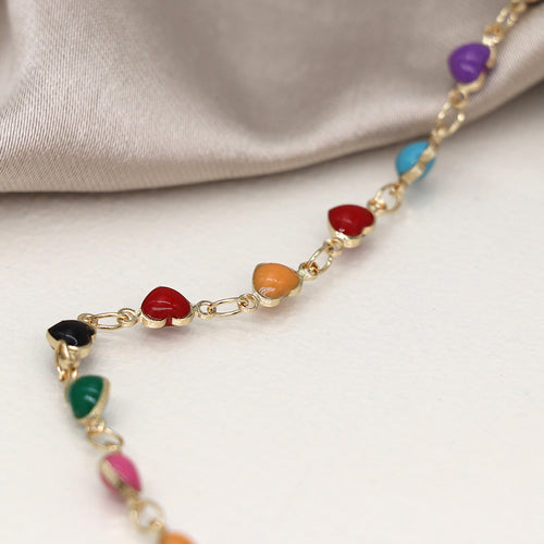 Cadwen Calonnau Enamel | Enamel Hearts Necklace