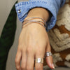 Breichled Llinyn Driphlyg | Triple Strand Bangle - Silver Plated