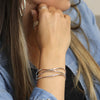 Breichled Llinyn Driphlyg | Triple Strand Bangle - Silver Plated