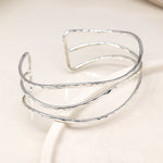Breichled Llinyn Driphlyg | Triple Strand Bangle - Silver Plated