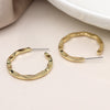 Clustdlysau Cylch  - Lliw Aur | Irregular Hoop Earrings - Golden