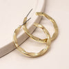 Clustdlysau Cylch  - Lliw Aur | Irregular Hoop Earrings - Golden