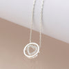 Cadwen Calon Mewn Cylch | Silver Heart in Circle Necklace