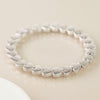 Breichled Calonnau Arian | Silver Plated Worn Hearts Bracelet