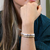 Breichled Calonnau Arian | Silver Plated Polished Hearts Bracelet