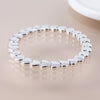 Breichled Calonnau Arian | Silver Plated Polished Hearts Bracelet
