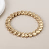 Breichled Calonnau Aur | Gold Plated Worn Hearts Bracelet