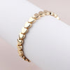 Breichled Calonnau Aur | Gold Plated Polished Hearts Bracelet