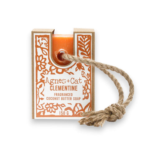 Sebon ar Gortyn | Agnes & Cat Soap on a Rope – Clementine