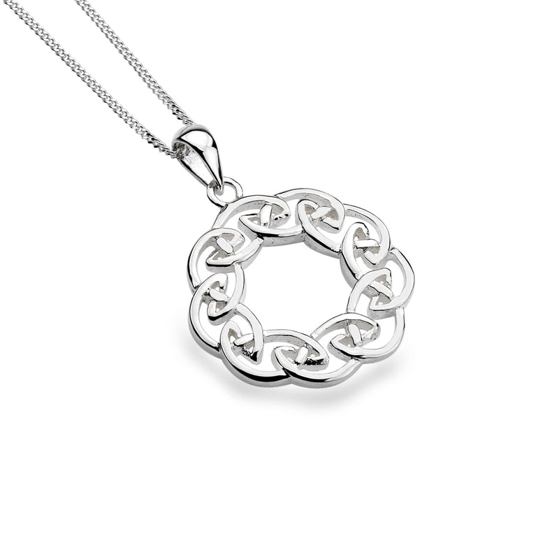 Cadwyn Cwlwm Celtaidd Crwn | Silver Celtic Circular Knotwork Necklace