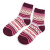 Sanau Gaeaf Nordig Pinc | Pink & Raspberry Nordic Winter Socks