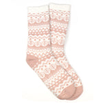 Sanau Nordig Clyd - Pinc | Fairisle Cosy Slipper Socks - Pastel Pink