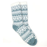 Sanau Nordig Clyd - Glas | Fairisle Cosy Slipper Socks - Duck Egg