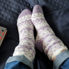 Sanau Nordig Clyd - Lelog | Fairisle Cosy Slipper Socks - Lilac