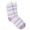 Sanau Nordig Clyd - Lelog | Fairisle Cosy Slipper Socks - Lilac