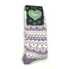 Sanau Nordig Clyd - Lelog | Fairisle Cosy Slipper Socks - Lilac