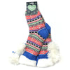 Sanau Sliperi Nordig - Glas | Fair Isle Sherpa Slipper Socks - Bright Blue