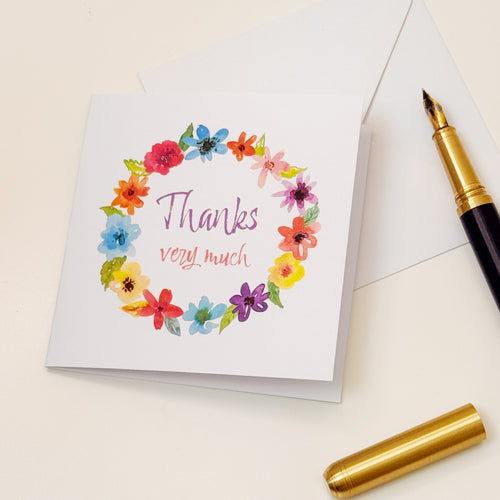 Cerdyn Diolch - Marian | Thank You Card - Marian