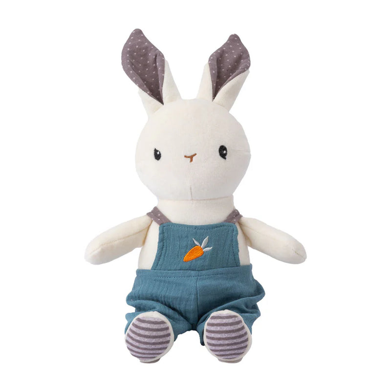 Cwningen Wen Cotwm Organig | Organic Cotton White Rabbit - Large, Blue