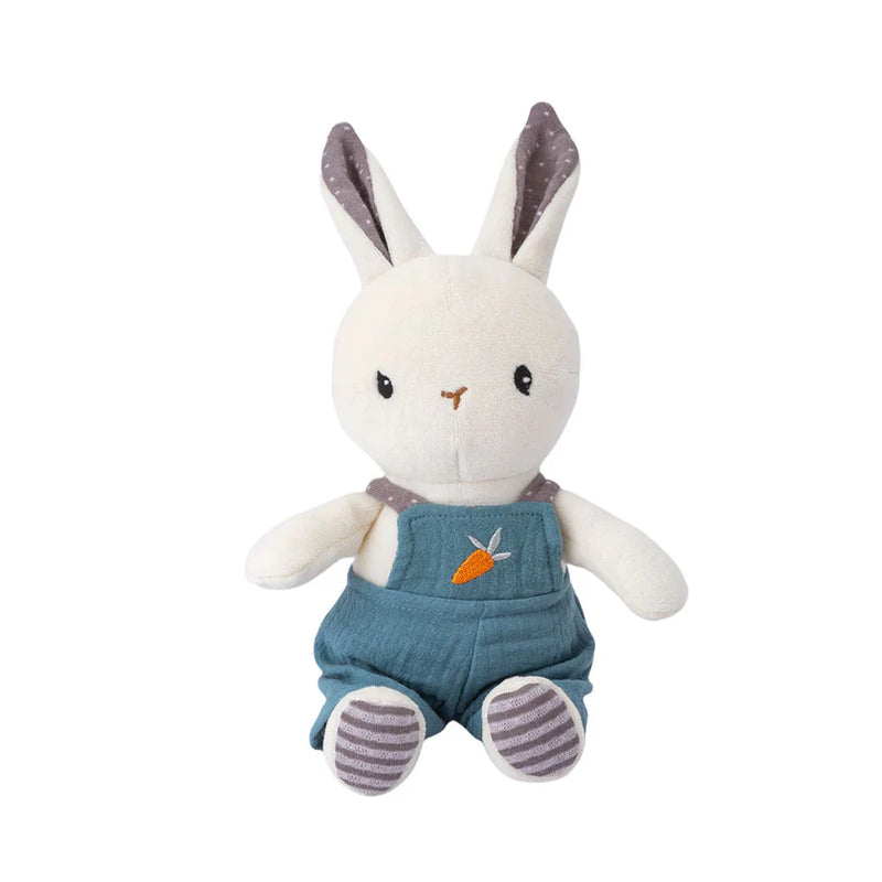 Cwningen Wen Cotwm Organig | Organic Cotton White Rabbit - Small, Blue