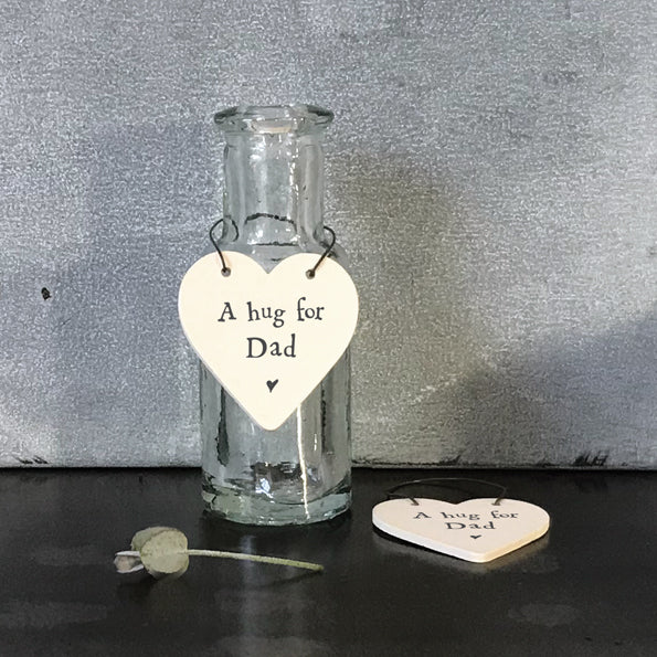 Addurn Pren | Heart Wooden Decoration - Hug for Dad