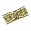 Olive and cream mix starflower knit headband