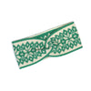Green and cream mix starflower knit headband