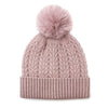 Dusky pink recycled herringbone bobble hat